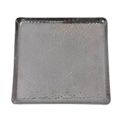 Image of Hammered Aluminum Square Tray 12"